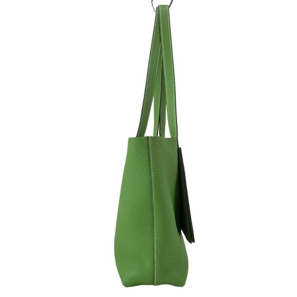 Auth HERMES Cabasserie 31 - Vert Yucca Taurillon Clemence B Tote Bag - Picture 3 of 16